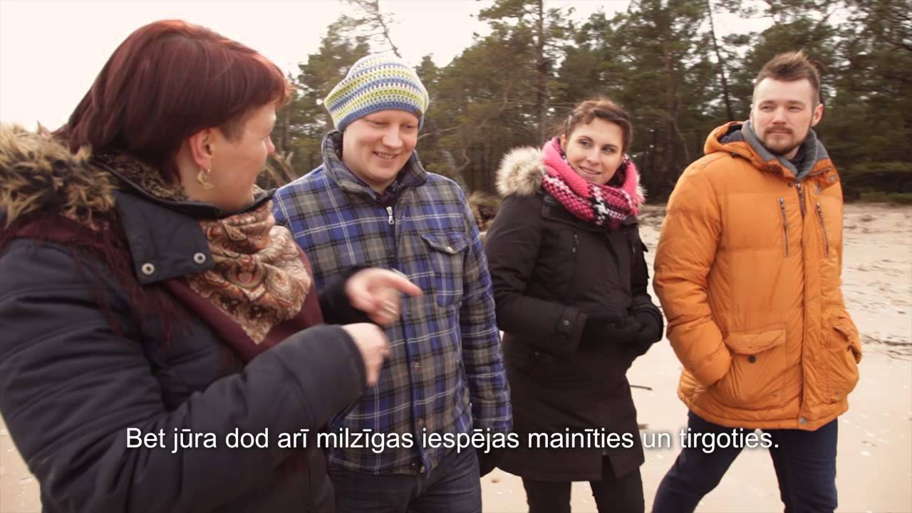 Sanda and Kaspars on the Liv coast